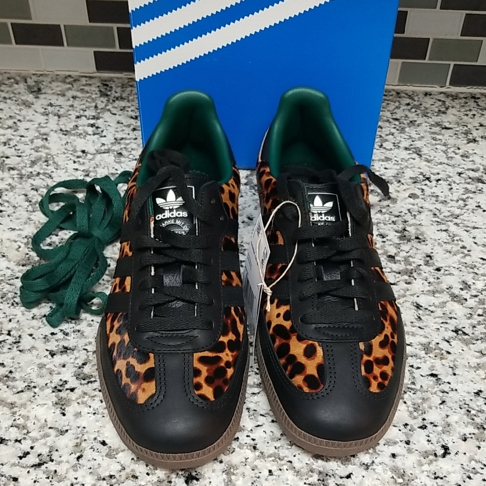 ADIDAS SAMBA LEOPARD OG SNEAKER, WOMENS 9